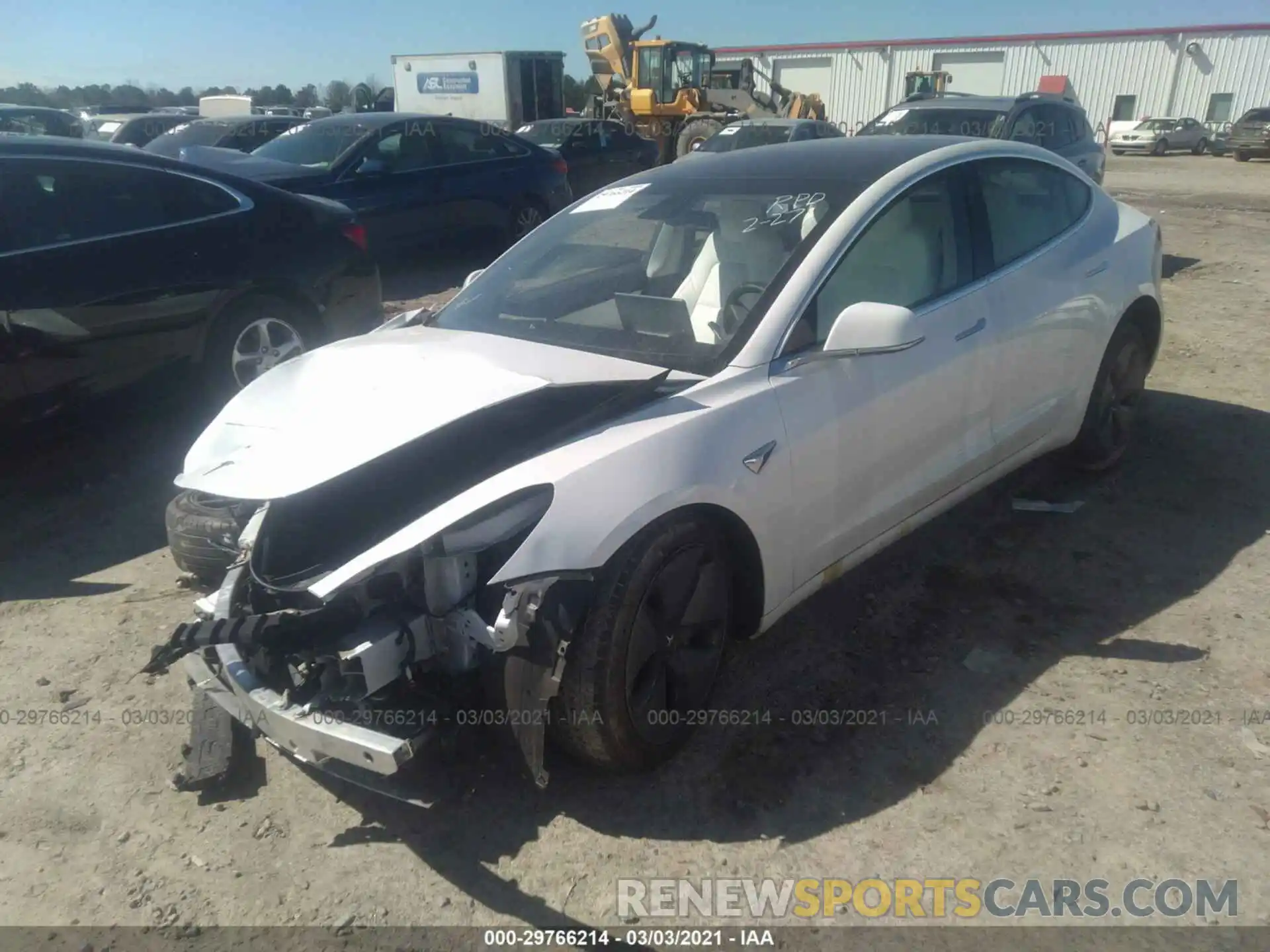 2 Photograph of a damaged car 5YJ3E1EA5KF332543 TESLA MODEL 3 2019