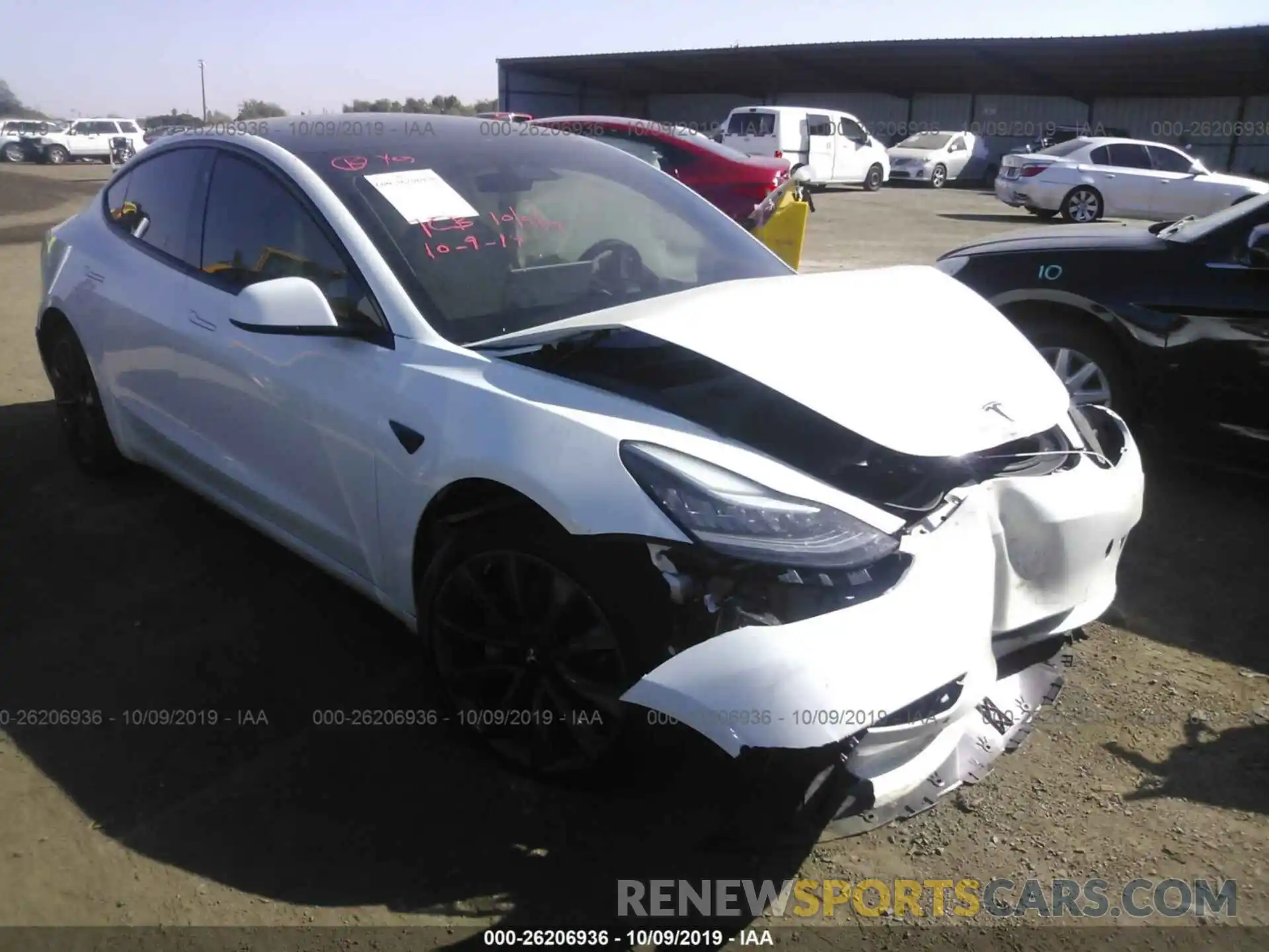 1 Photograph of a damaged car 5YJ3E1EA5KF332879 TESLA MODEL 3 2019