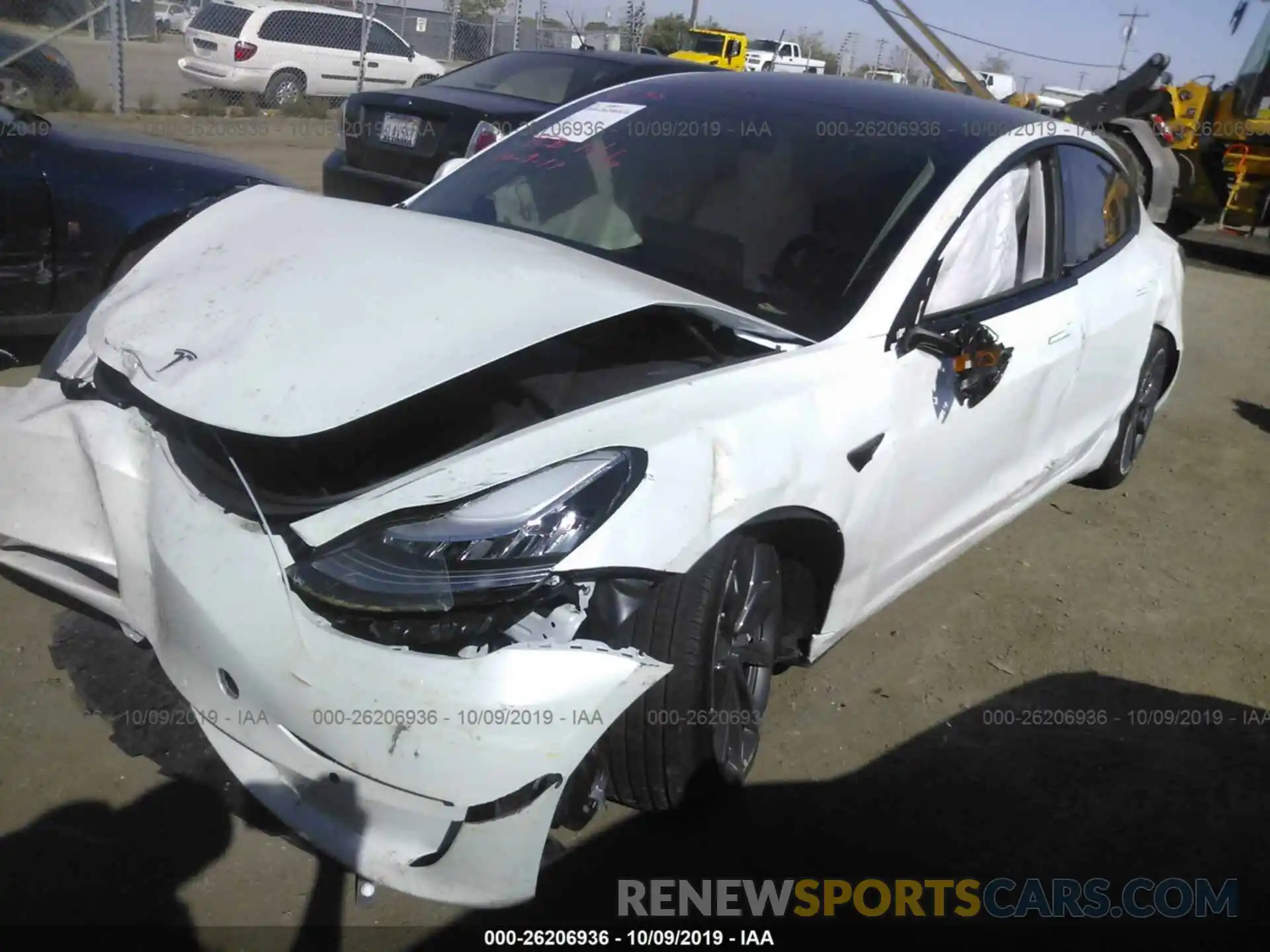 2 Photograph of a damaged car 5YJ3E1EA5KF332879 TESLA MODEL 3 2019