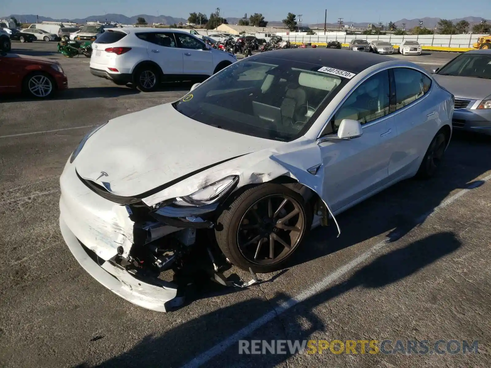 2 Photograph of a damaged car 5YJ3E1EA5KF345048 TESLA MODEL 3 2019