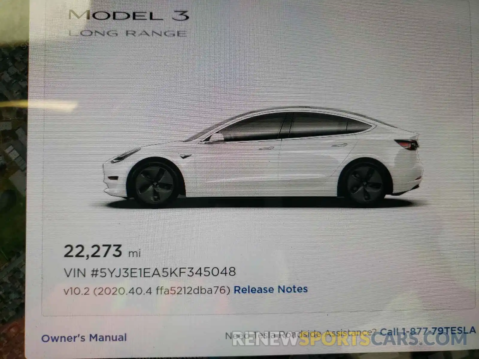 8 Фотография поврежденного автомобиля 5YJ3E1EA5KF345048 TESLA MODEL 3 2019