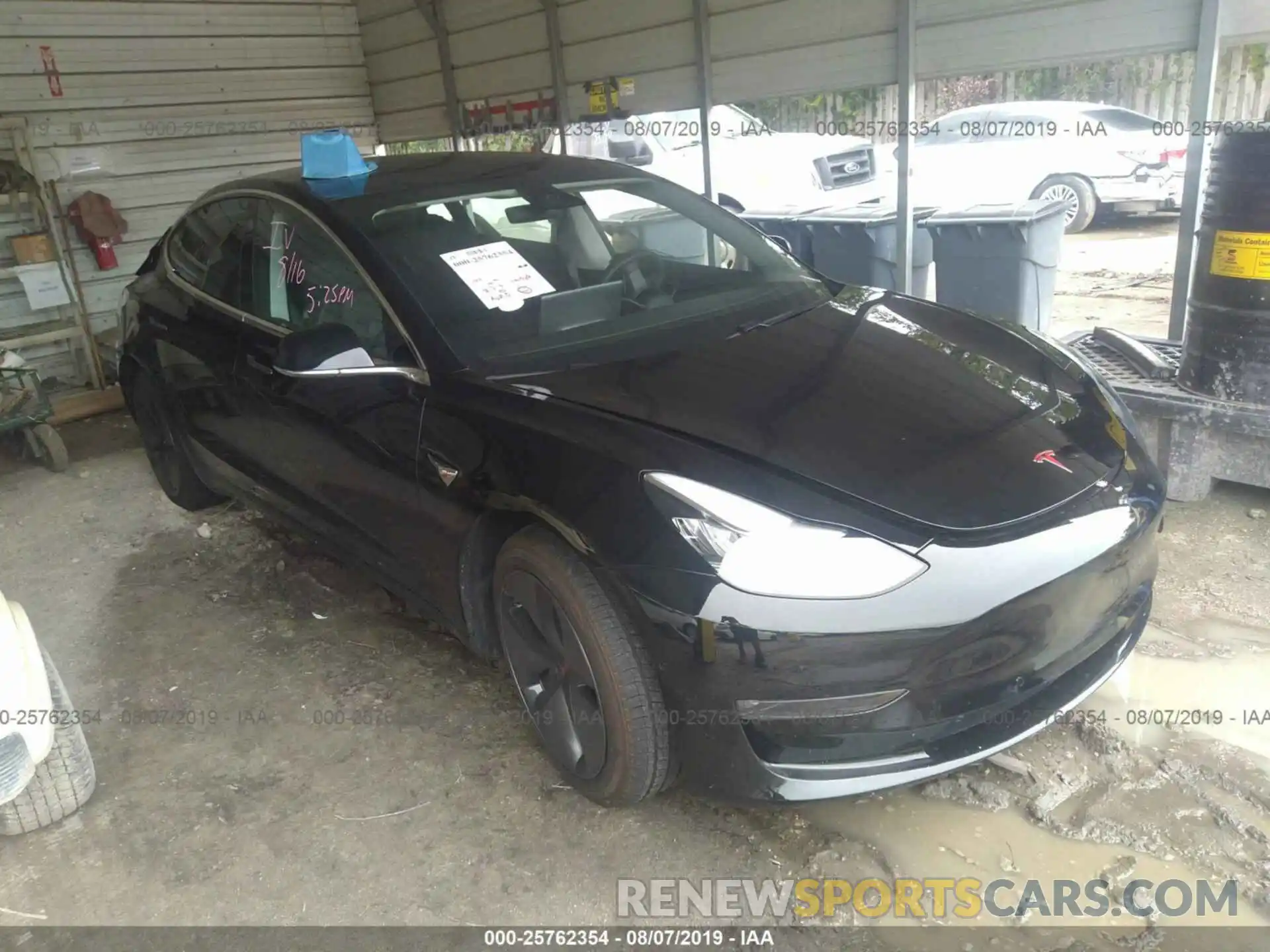 1 Photograph of a damaged car 5YJ3E1EA5KF394637 TESLA MODEL 3 2019