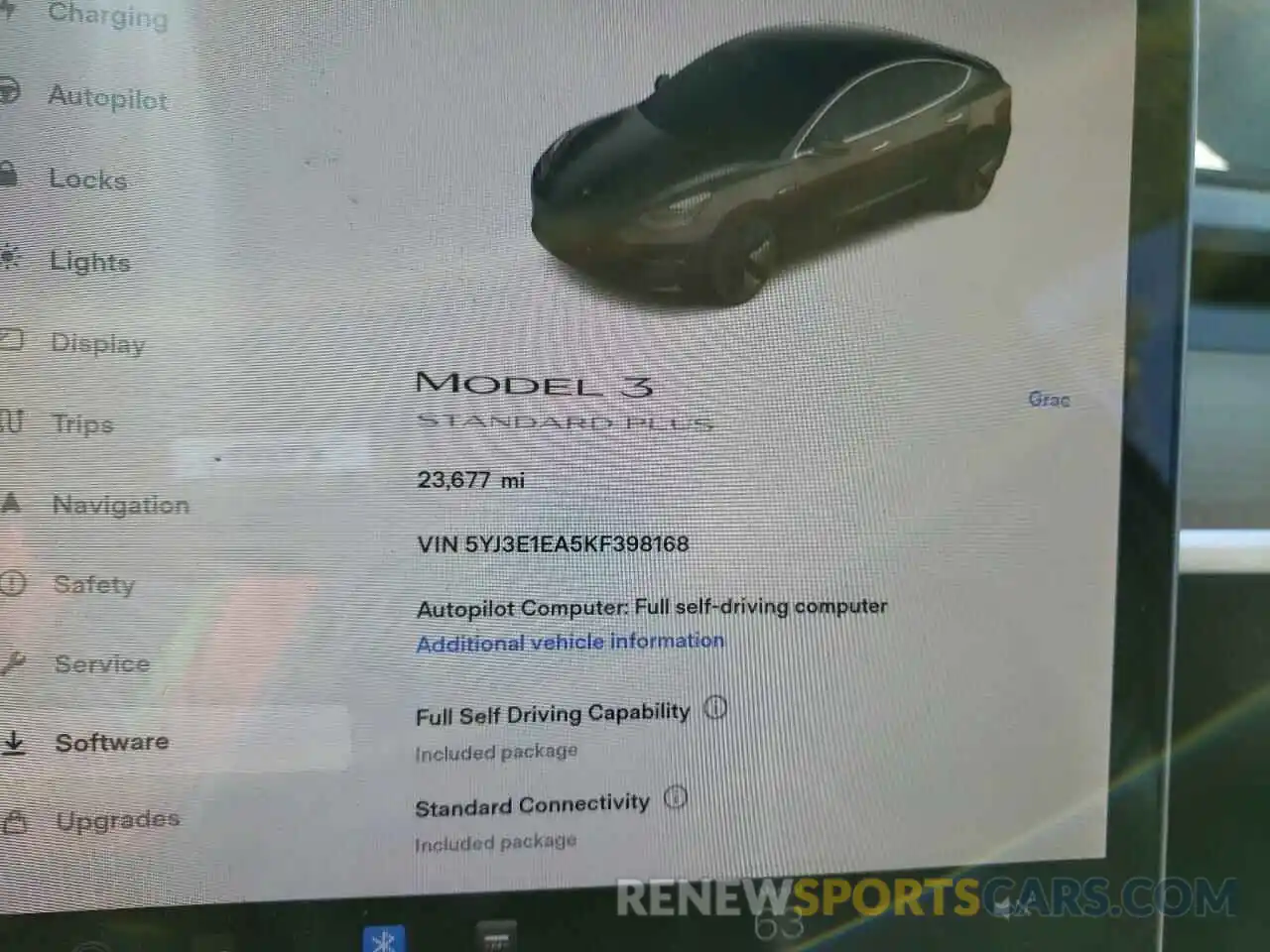 8 Photograph of a damaged car 5YJ3E1EA5KF398168 TESLA MODEL 3 2019