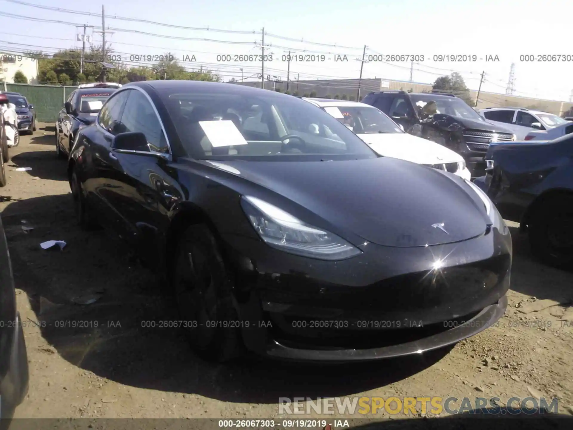 1 Photograph of a damaged car 5YJ3E1EA5KF399000 TESLA MODEL 3 2019