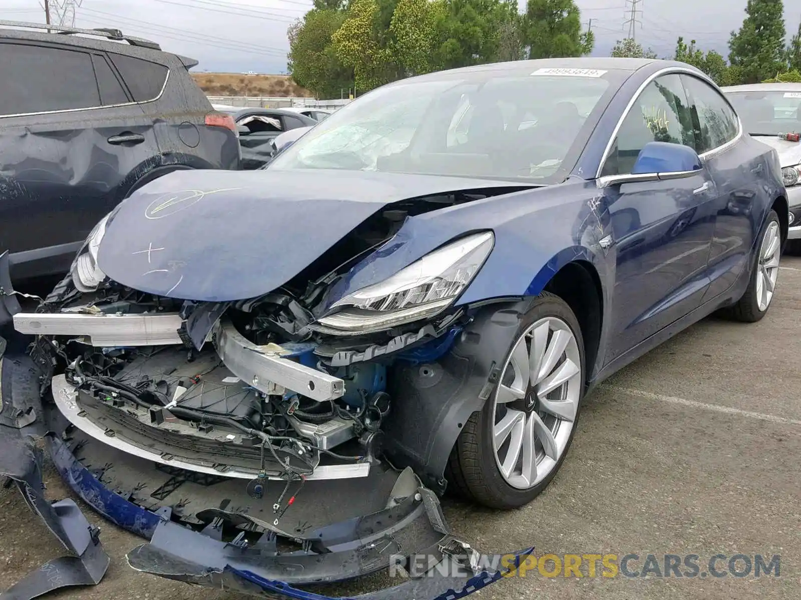 2 Photograph of a damaged car 5YJ3E1EA5KF402218 TESLA MODEL 3 2019