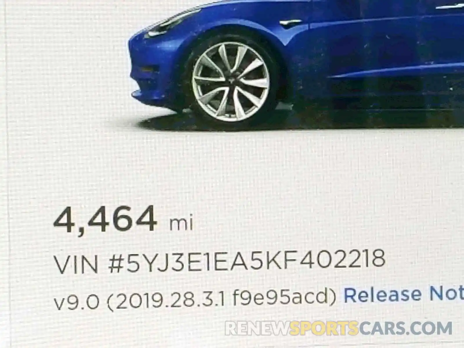 8 Фотография поврежденного автомобиля 5YJ3E1EA5KF402218 TESLA MODEL 3 2019