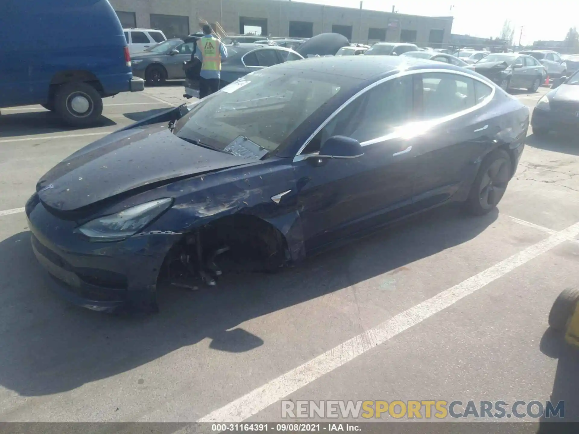 2 Photograph of a damaged car 5YJ3E1EA5KF402865 TESLA MODEL 3 2019