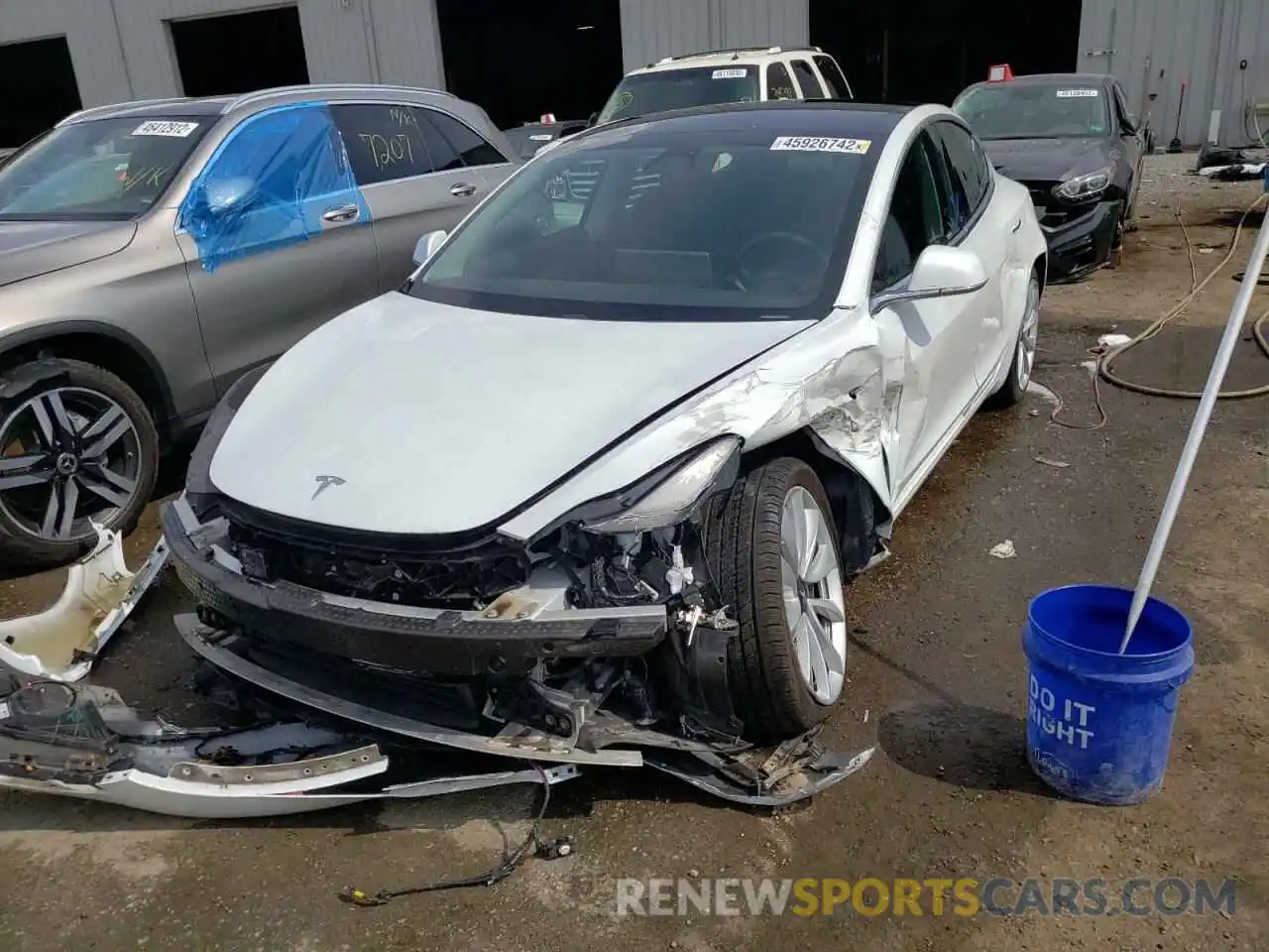 2 Photograph of a damaged car 5YJ3E1EA5KF412991 TESLA MODEL 3 2019