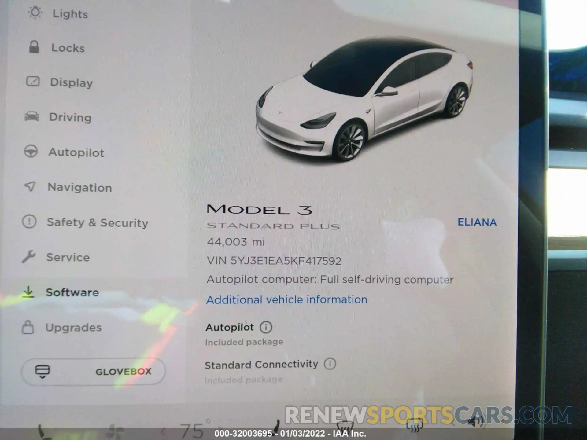 7 Photograph of a damaged car 5YJ3E1EA5KF417592 TESLA MODEL 3 2019