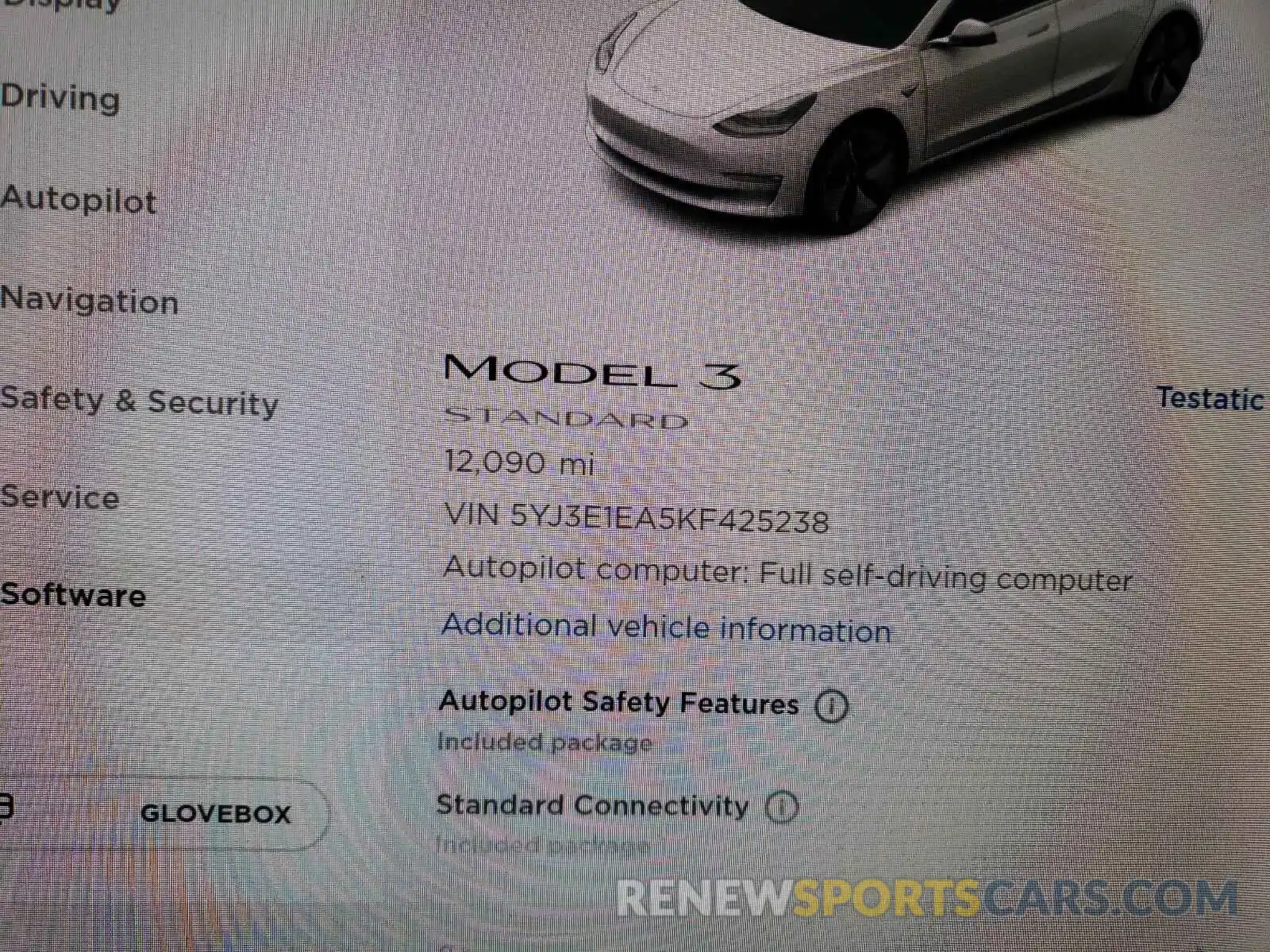 8 Фотография поврежденного автомобиля 5YJ3E1EA5KF425238 TESLA MODEL 3 2019