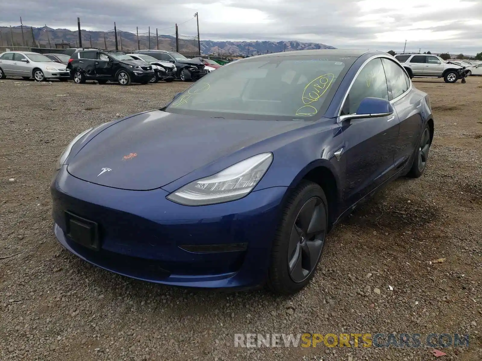 2 Photograph of a damaged car 5YJ3E1EA5KF427121 TESLA MODEL 3 2019