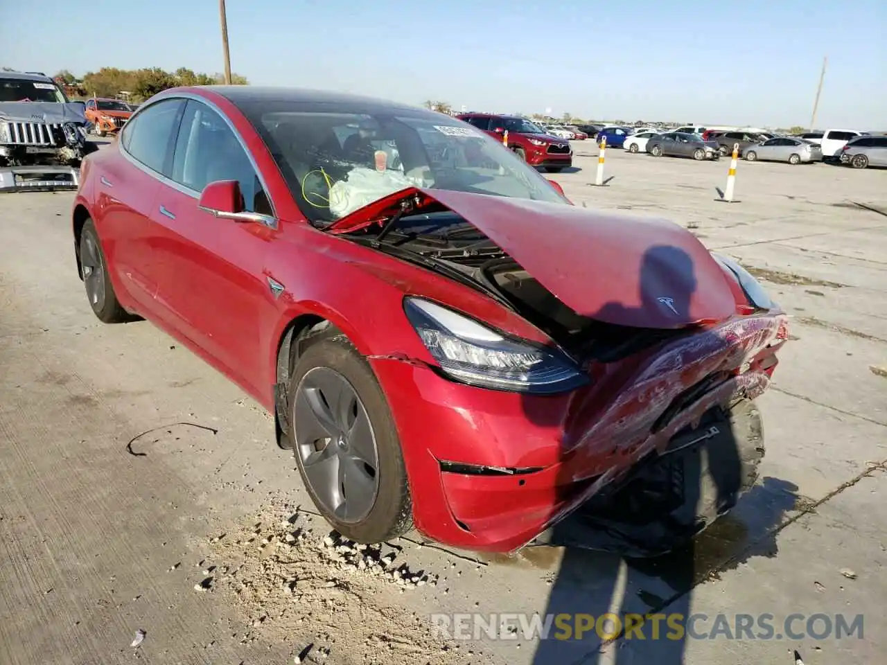 1 Photograph of a damaged car 5YJ3E1EA5KF428141 TESLA MODEL 3 2019