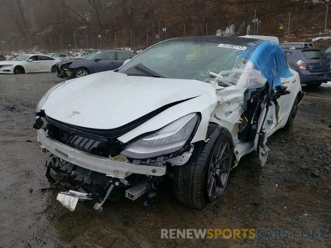 2 Photograph of a damaged car 5YJ3E1EA5KF430844 TESLA MODEL 3 2019