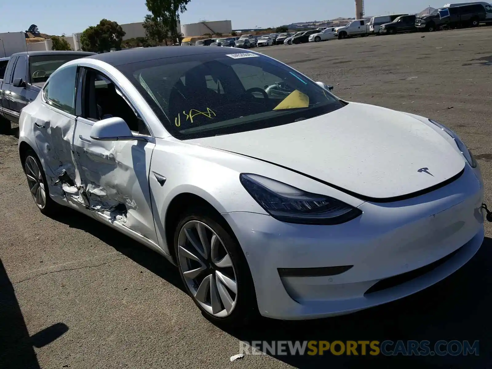 1 Photograph of a damaged car 5YJ3E1EA5KF434554 TESLA MODEL 3 2019