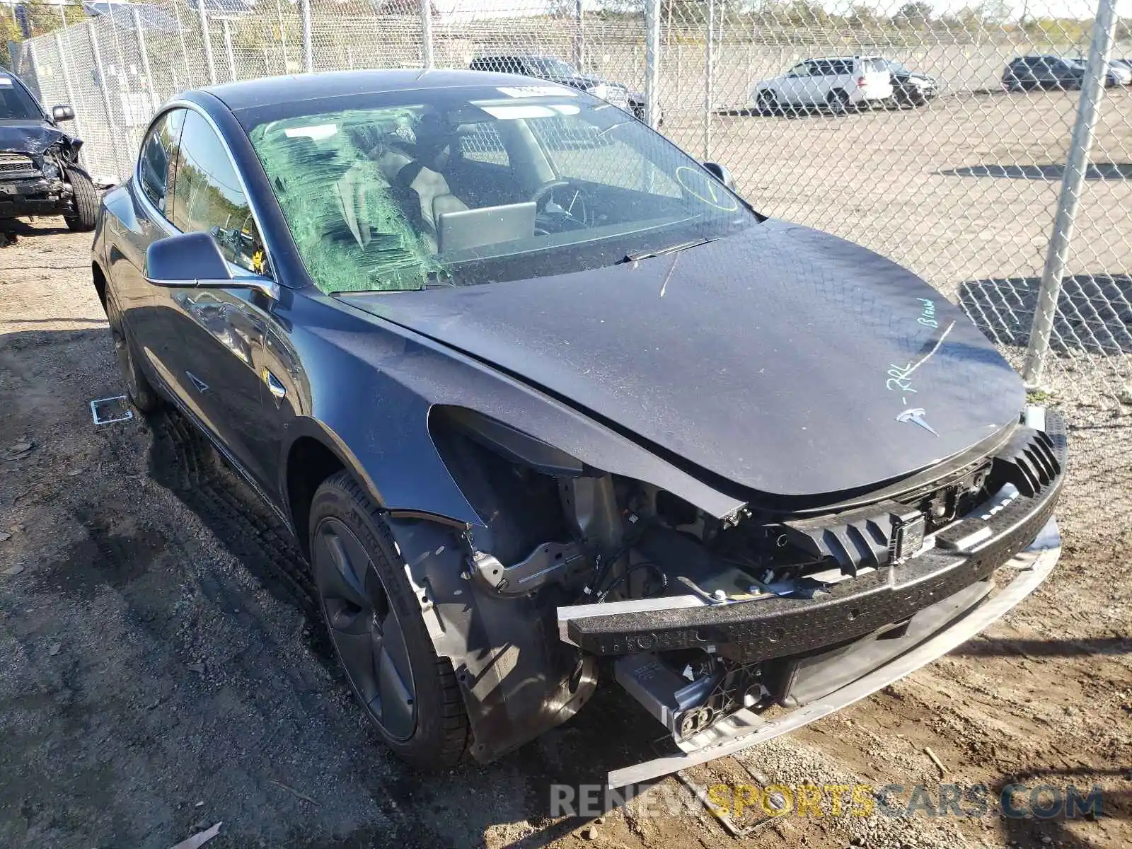 1 Photograph of a damaged car 5YJ3E1EA5KF435283 TESLA MODEL 3 2019