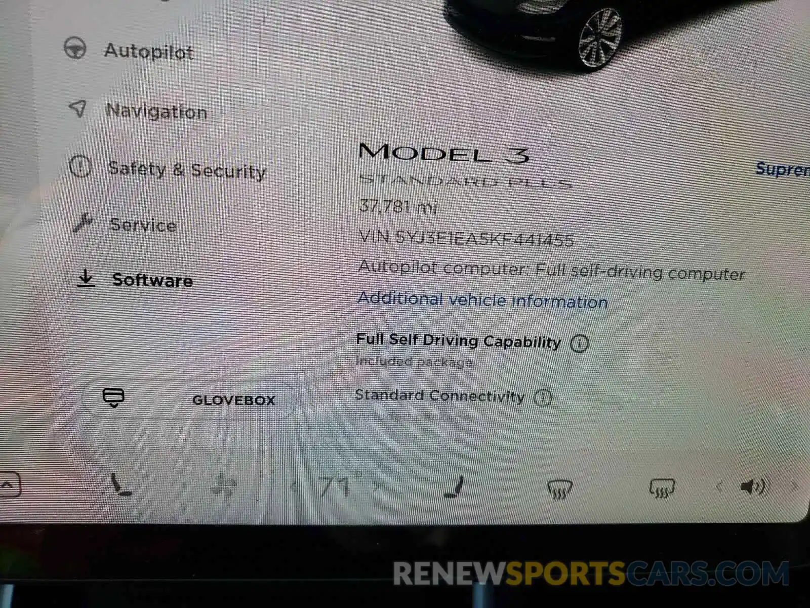 8 Photograph of a damaged car 5YJ3E1EA5KF441455 TESLA MODEL 3 2019