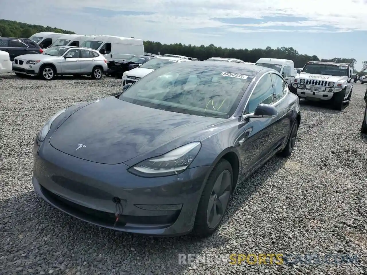 2 Photograph of a damaged car 5YJ3E1EA5KF447398 TESLA MODEL 3 2019