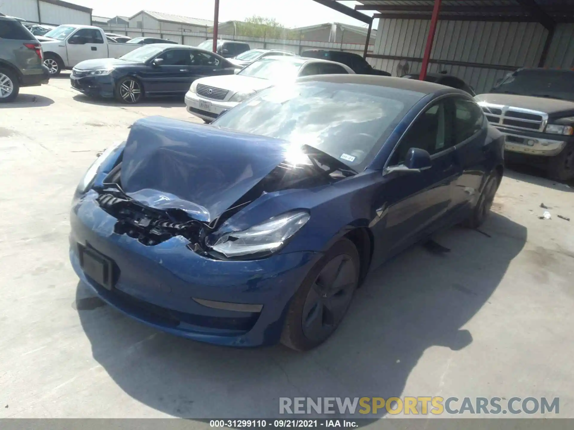 2 Photograph of a damaged car 5YJ3E1EA5KF476139 TESLA MODEL 3 2019