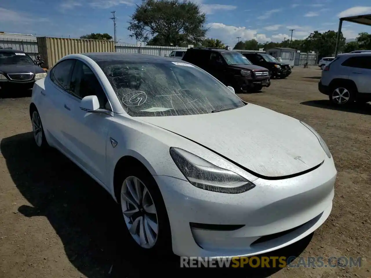 1 Photograph of a damaged car 5YJ3E1EA5KF476691 TESLA MODEL 3 2019