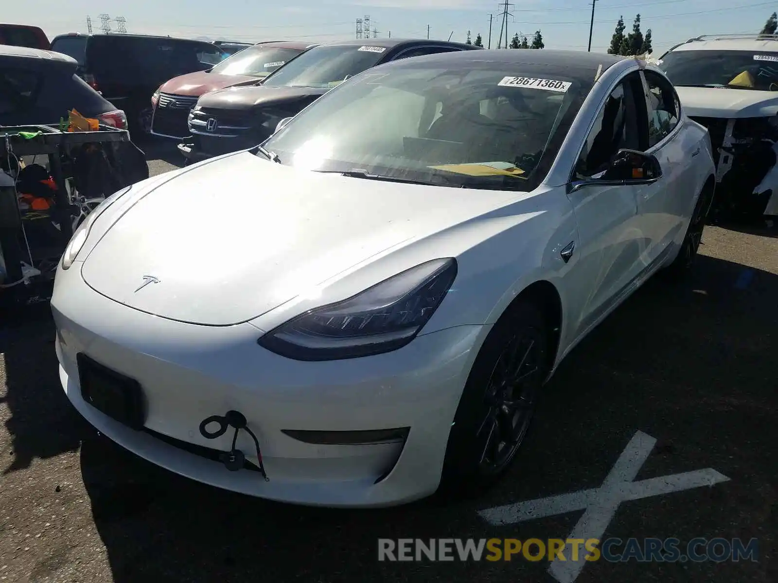 2 Photograph of a damaged car 5YJ3E1EA5KF482717 TESLA MODEL 3 2019