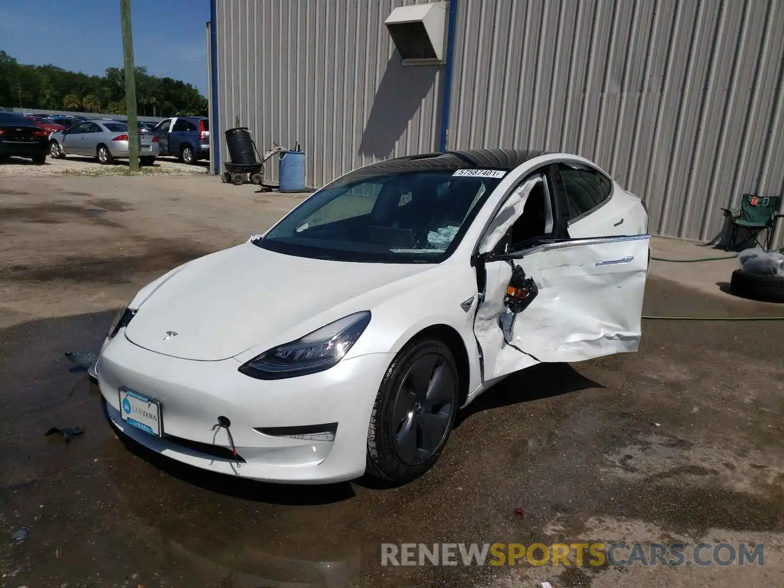 2 Photograph of a damaged car 5YJ3E1EA5KF484080 TESLA MODEL 3 2019