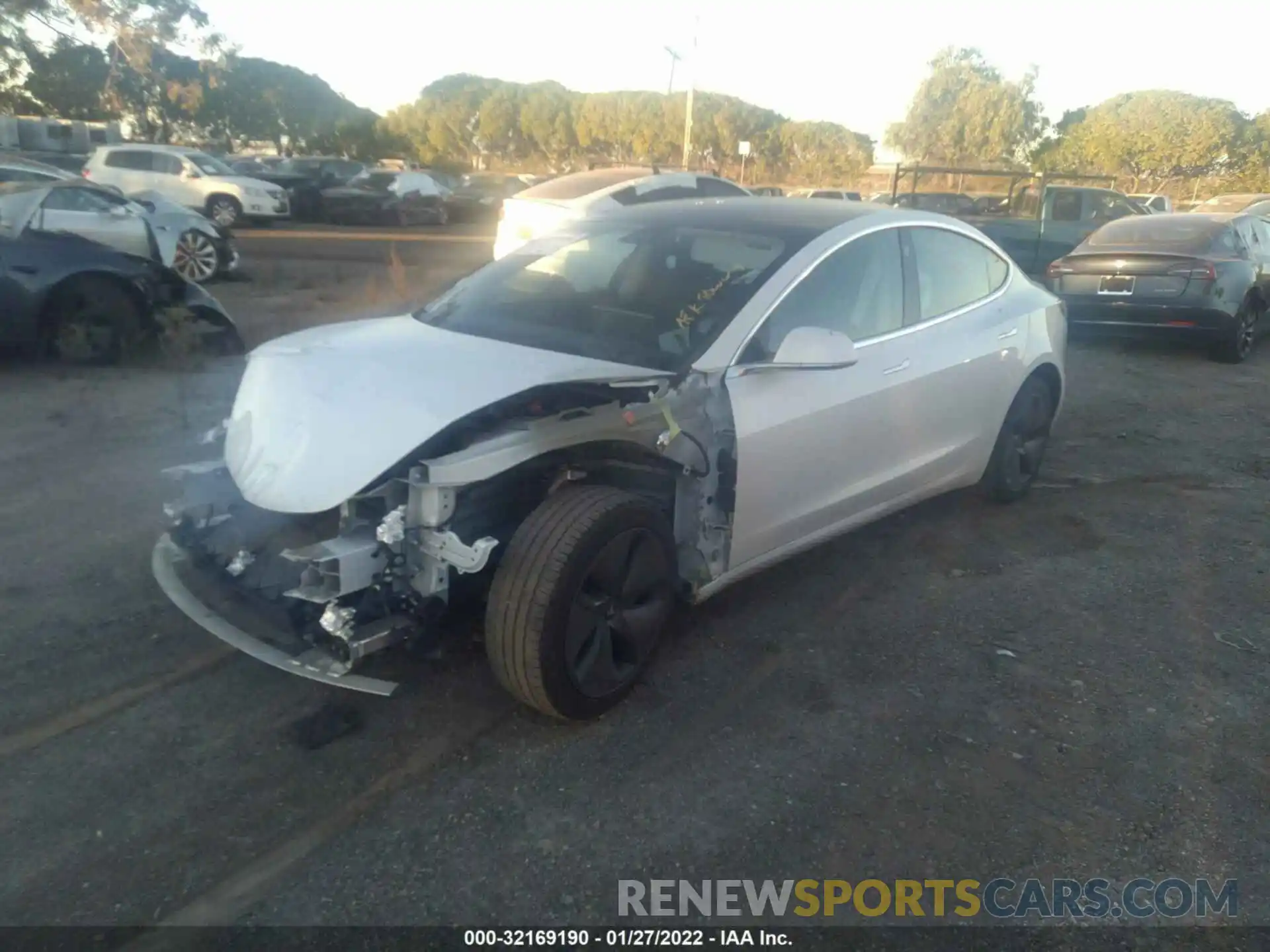 2 Photograph of a damaged car 5YJ3E1EA5KF484709 TESLA MODEL 3 2019