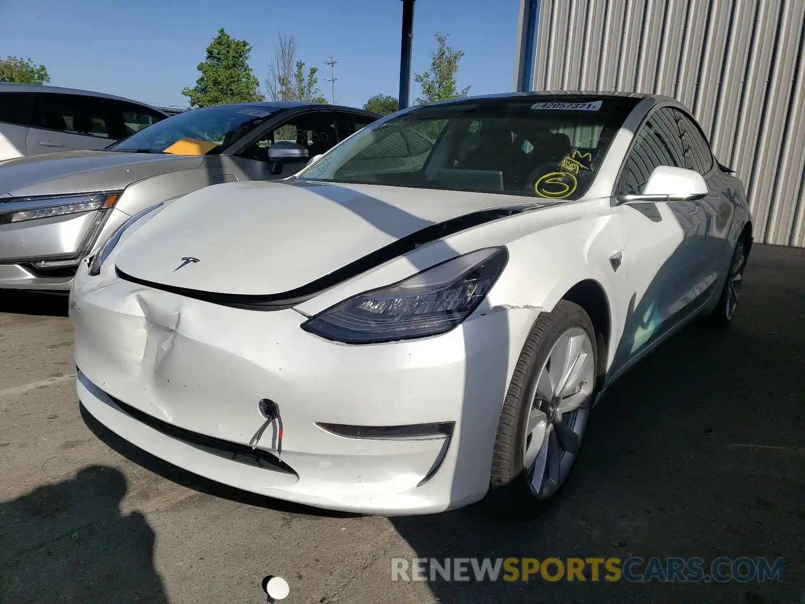 2 Photograph of a damaged car 5YJ3E1EA5KF508202 TESLA MODEL 3 2019