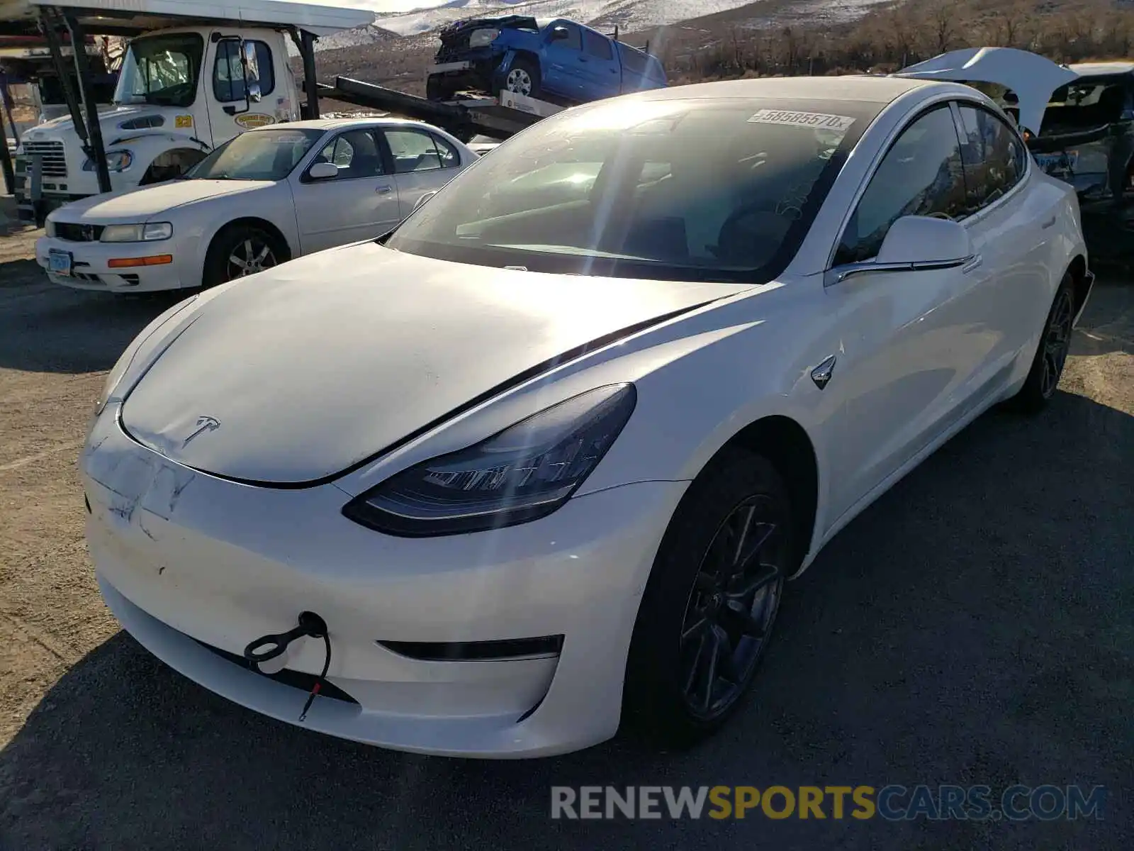 2 Photograph of a damaged car 5YJ3E1EA5KF509446 TESLA MODEL 3 2019