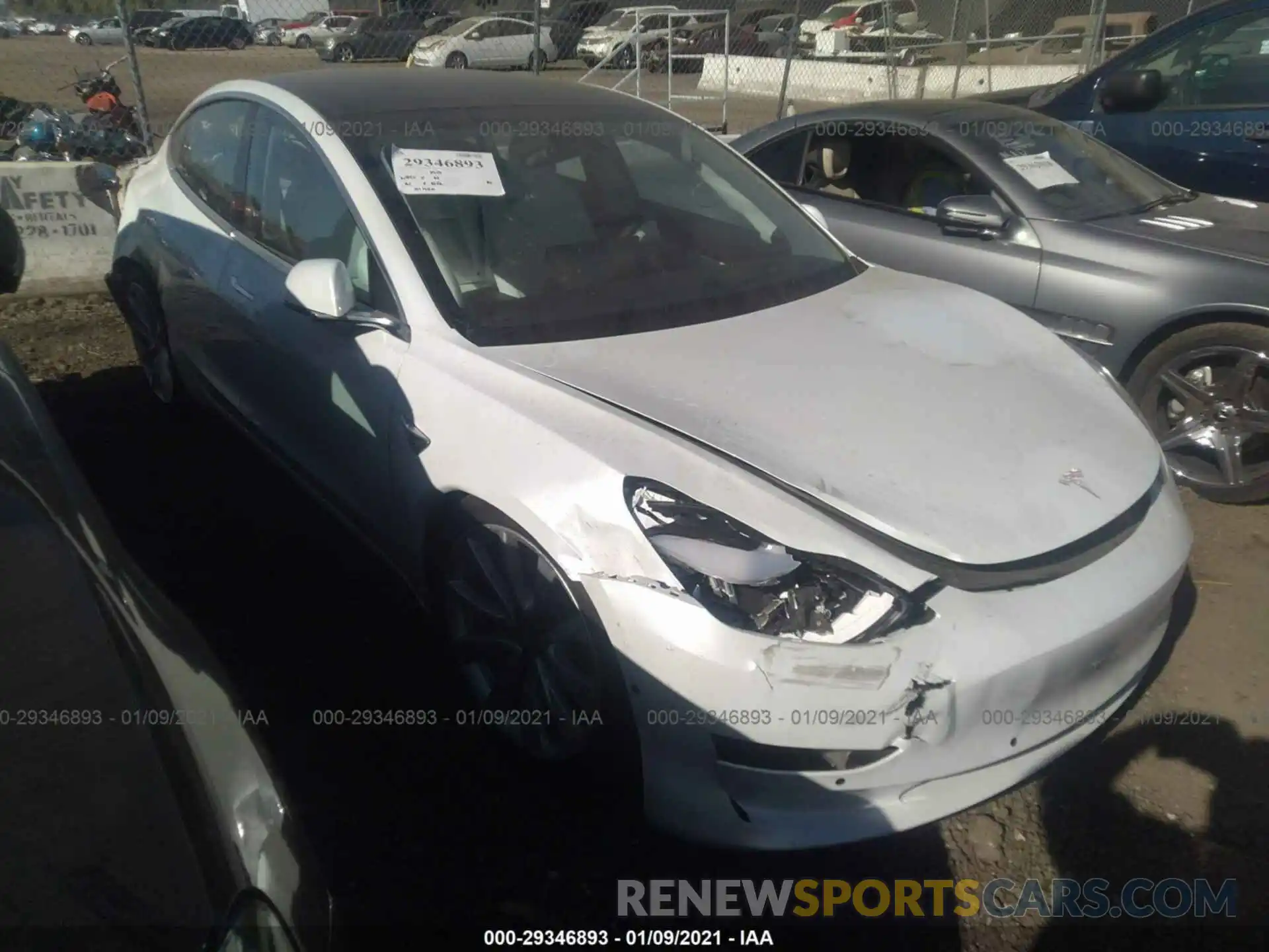 1 Photograph of a damaged car 5YJ3E1EA5KF519880 TESLA MODEL 3 2019