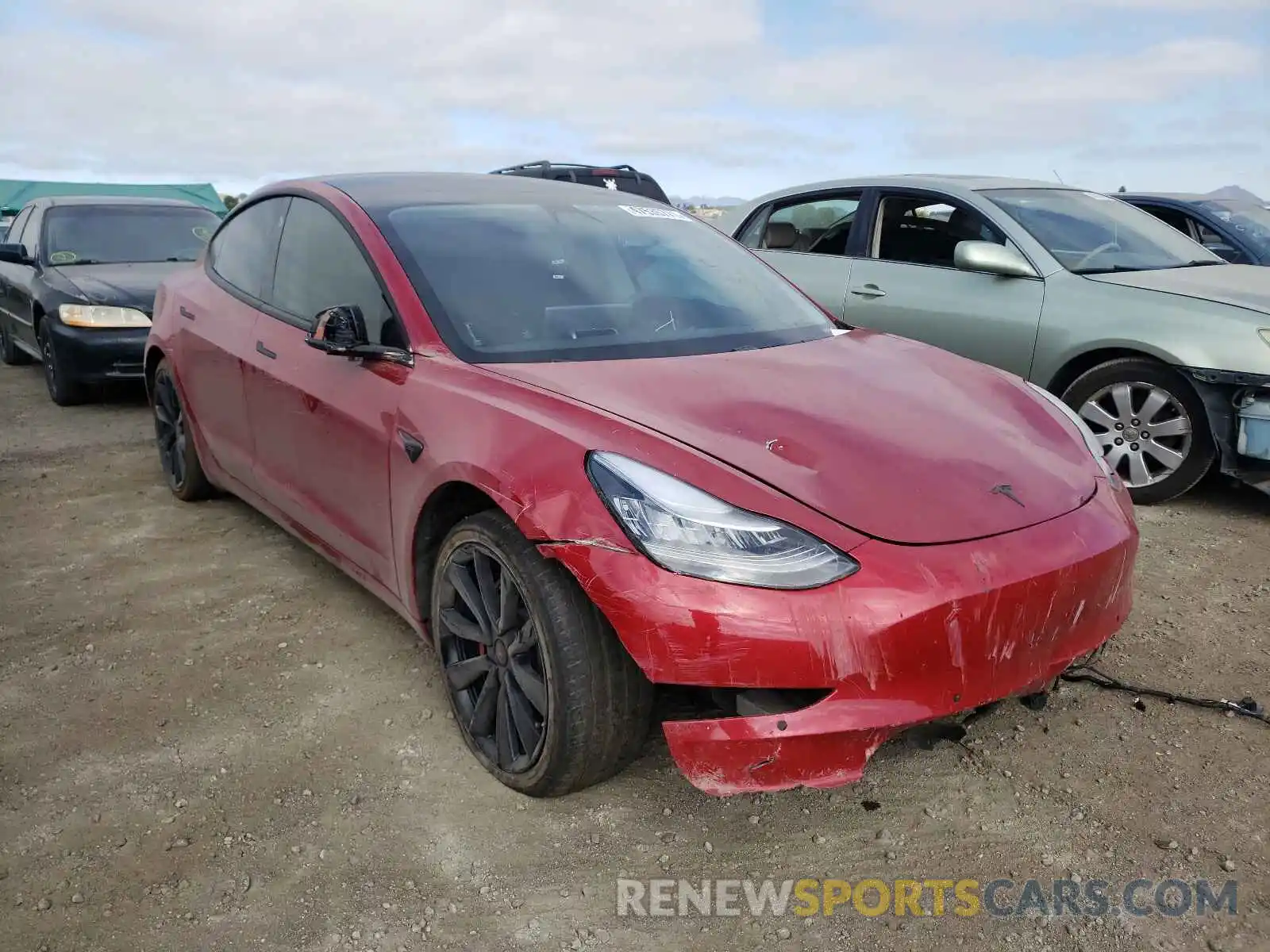 1 Photograph of a damaged car 5YJ3E1EA5KF536842 TESLA MODEL 3 2019