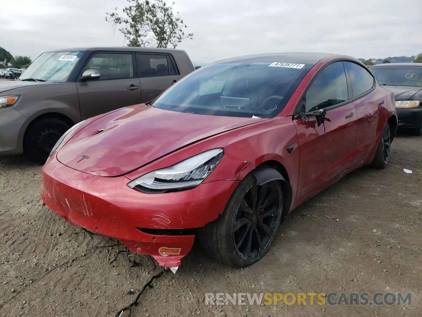 2 Photograph of a damaged car 5YJ3E1EA5KF536842 TESLA MODEL 3 2019