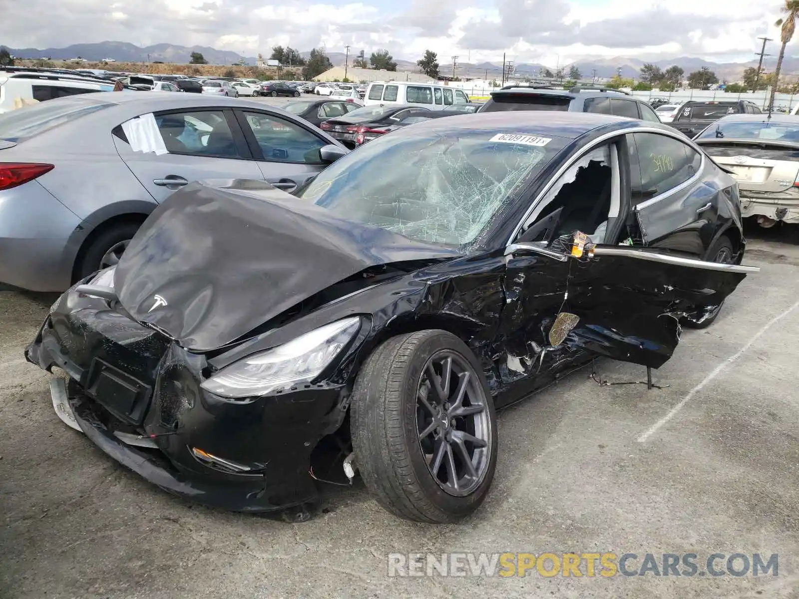 2 Photograph of a damaged car 5YJ3E1EA6KF198755 TESLA MODEL 3 2019