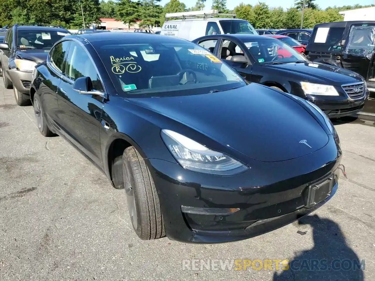 1 Photograph of a damaged car 5YJ3E1EA6KF296796 TESLA MODEL 3 2019