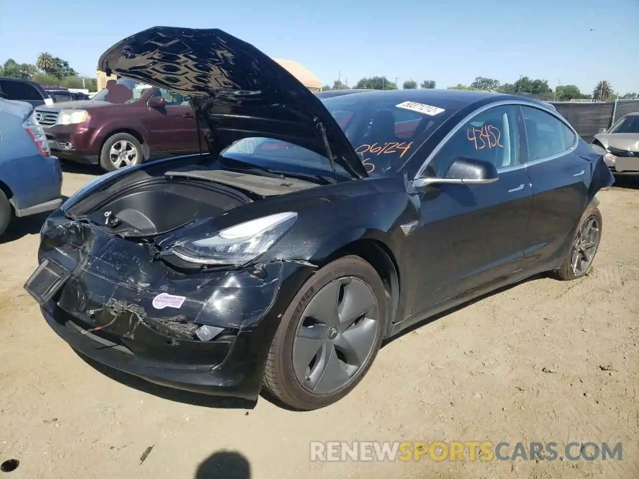 2 Photograph of a damaged car 5YJ3E1EA6KF297267 TESLA MODEL 3 2019