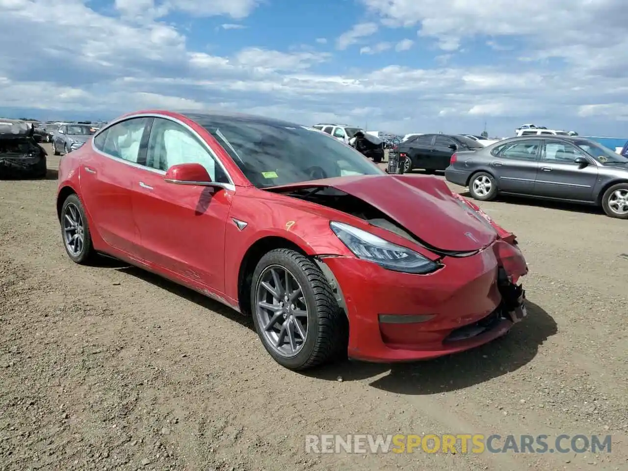 1 Photograph of a damaged car 5YJ3E1EA6KF298998 TESLA MODEL 3 2019