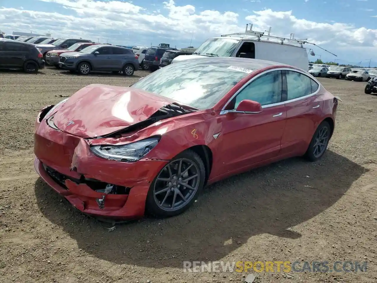 2 Photograph of a damaged car 5YJ3E1EA6KF298998 TESLA MODEL 3 2019