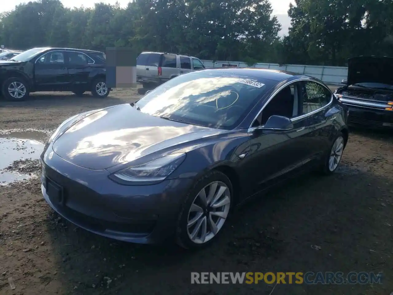 2 Photograph of a damaged car 5YJ3E1EA6KF300930 TESLA MODEL 3 2019