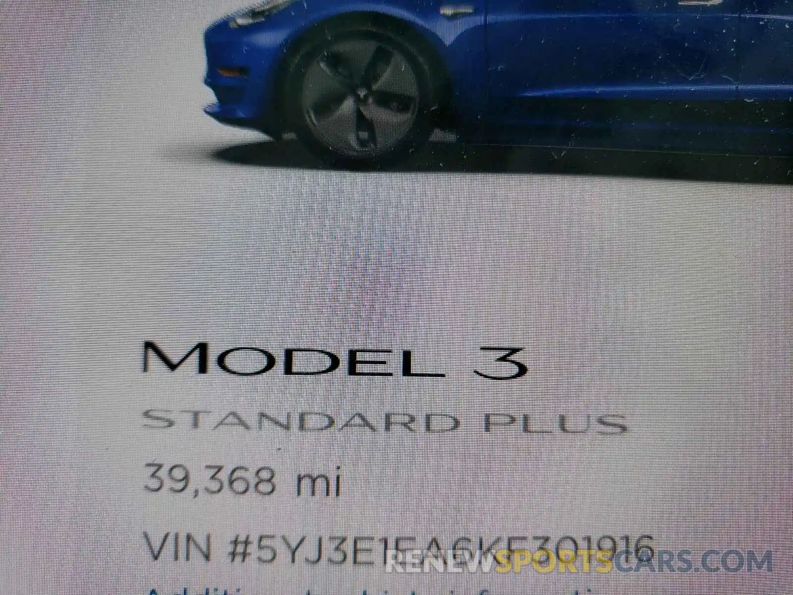 8 Фотография поврежденного автомобиля 5YJ3E1EA6KF301916 TESLA MODEL 3 2019