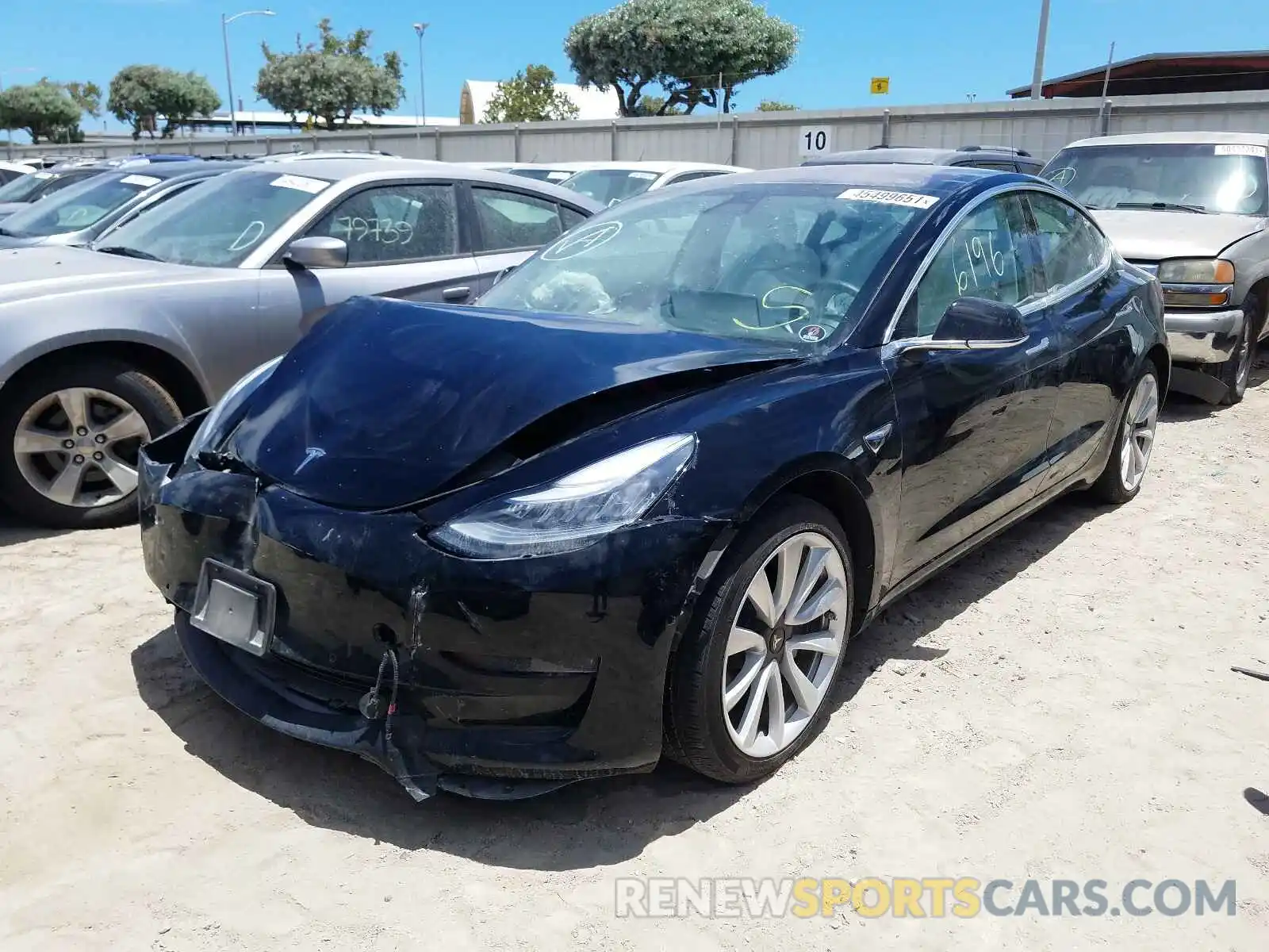 2 Photograph of a damaged car 5YJ3E1EA6KF302239 TESLA MODEL 3 2019