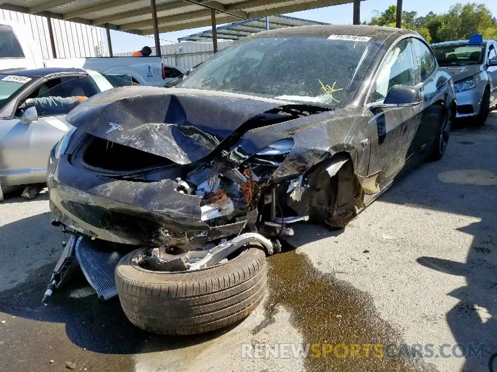 2 Photograph of a damaged car 5YJ3E1EA6KF306100 TESLA MODEL 3 2019