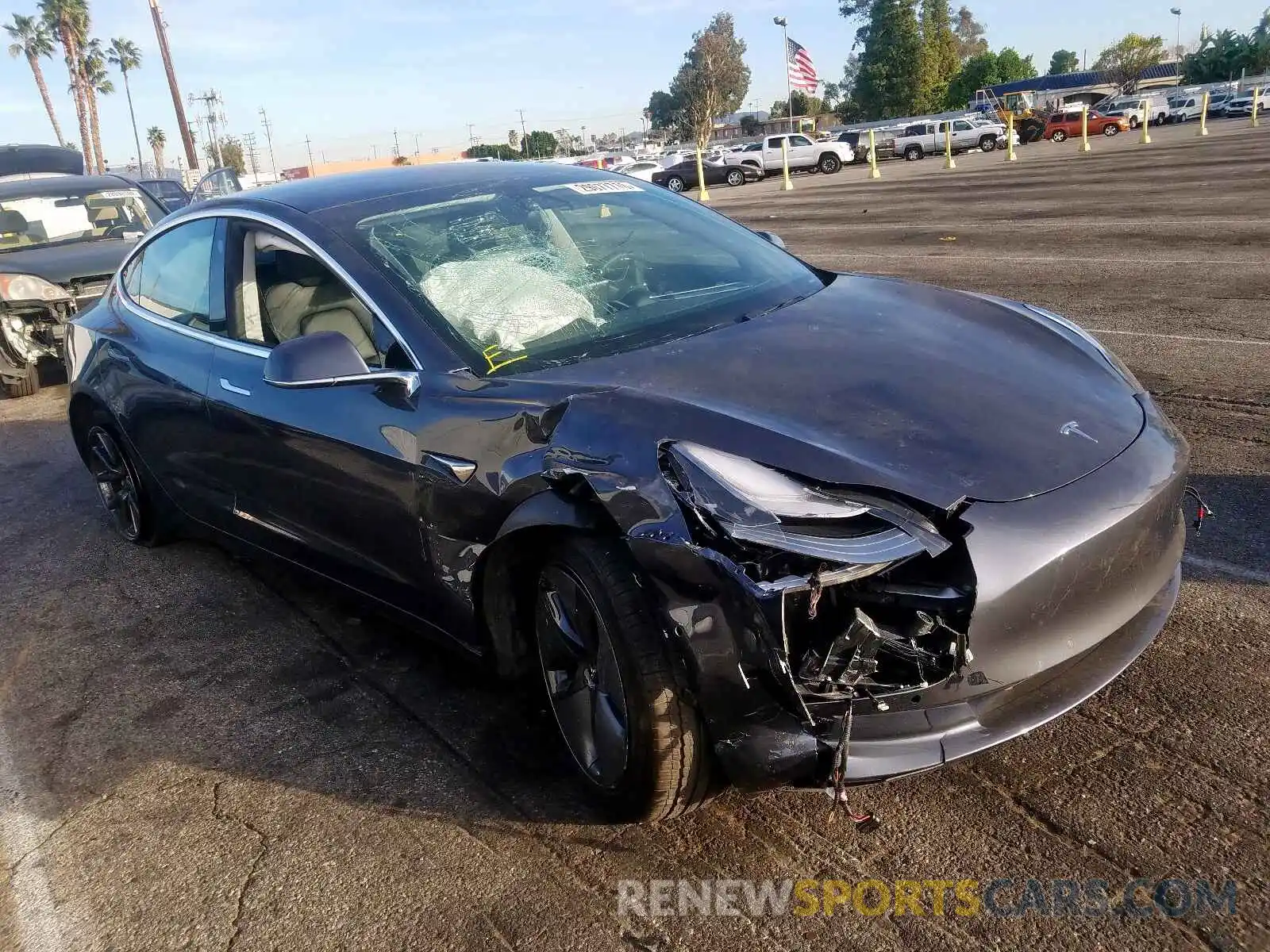 1 Photograph of a damaged car 5YJ3E1EA6KF308249 TESLA MODEL 3 2019