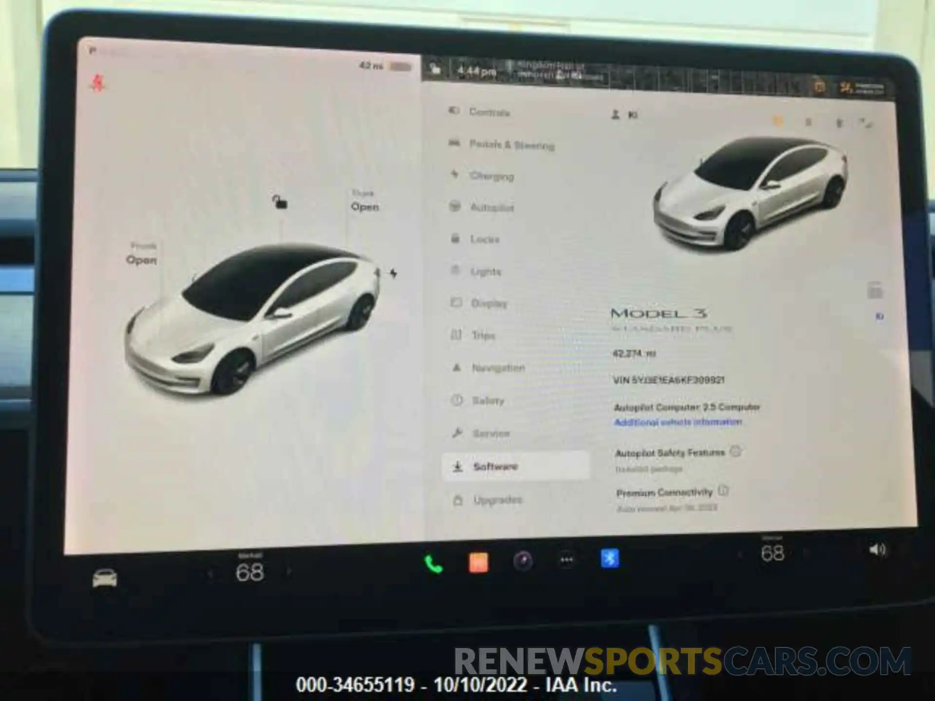 8 Photograph of a damaged car 5YJ3E1EA6KF309921 TESLA MODEL 3 2019