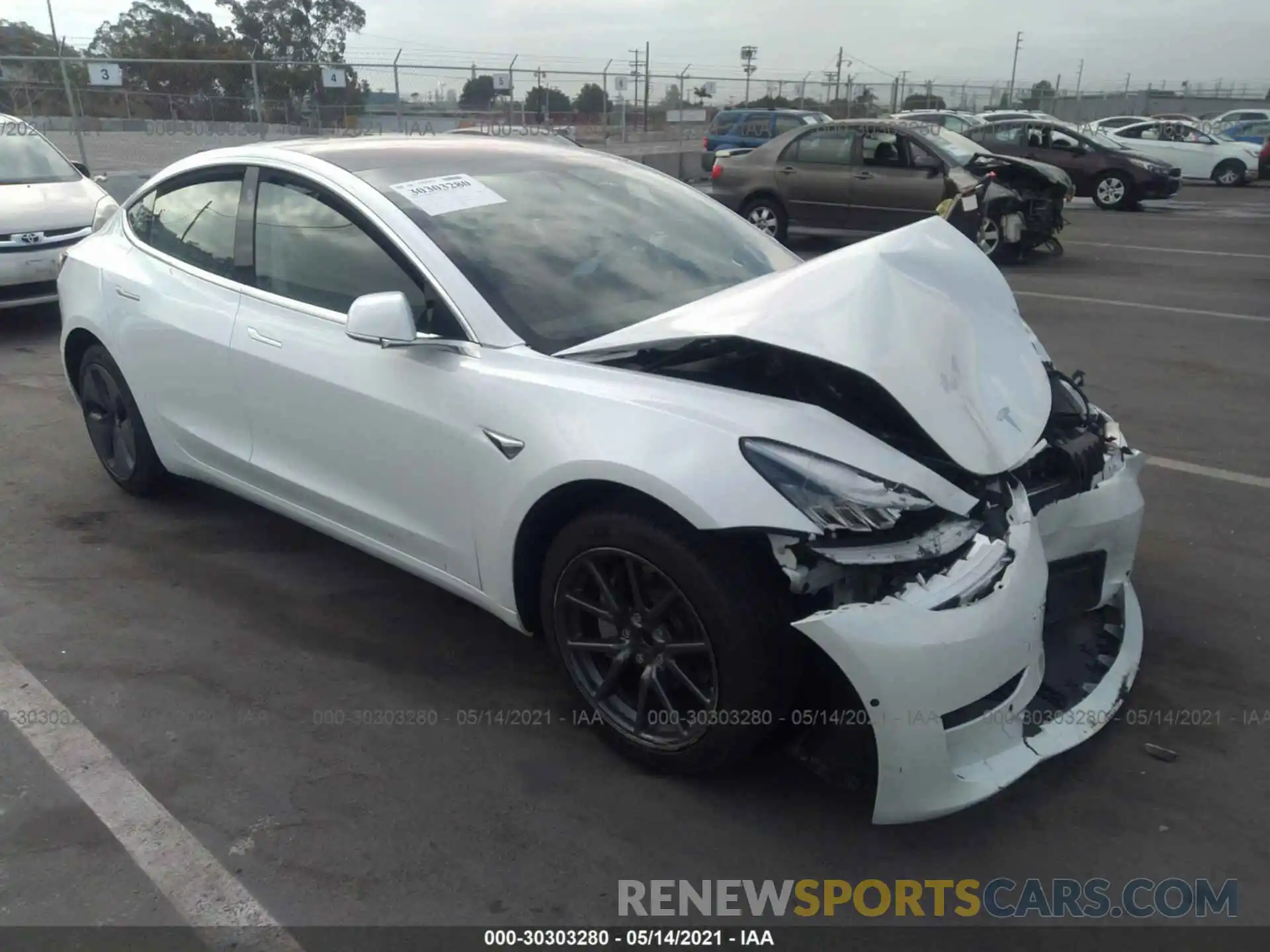 1 Photograph of a damaged car 5YJ3E1EA6KF310003 TESLA MODEL 3 2019