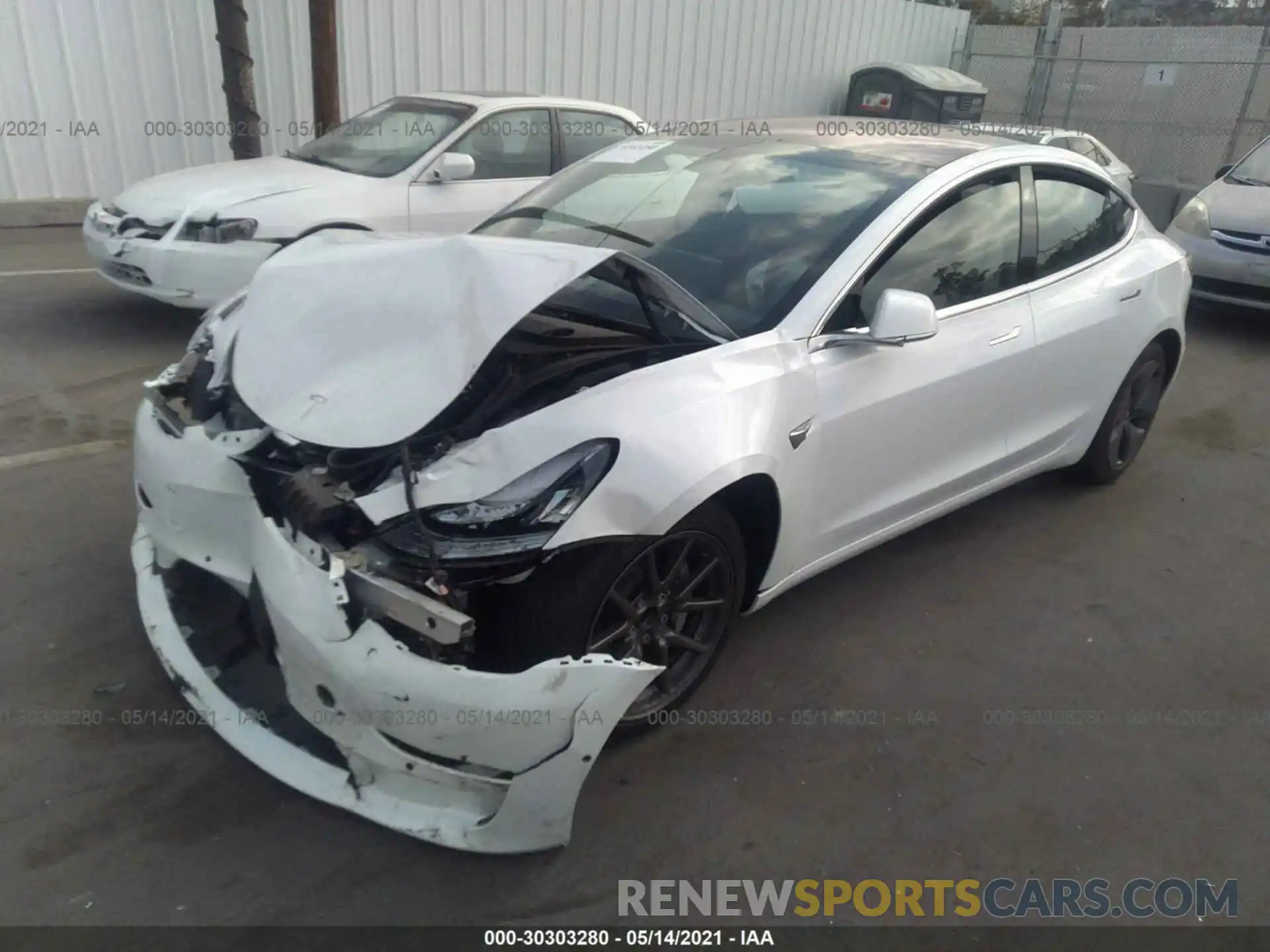 2 Photograph of a damaged car 5YJ3E1EA6KF310003 TESLA MODEL 3 2019