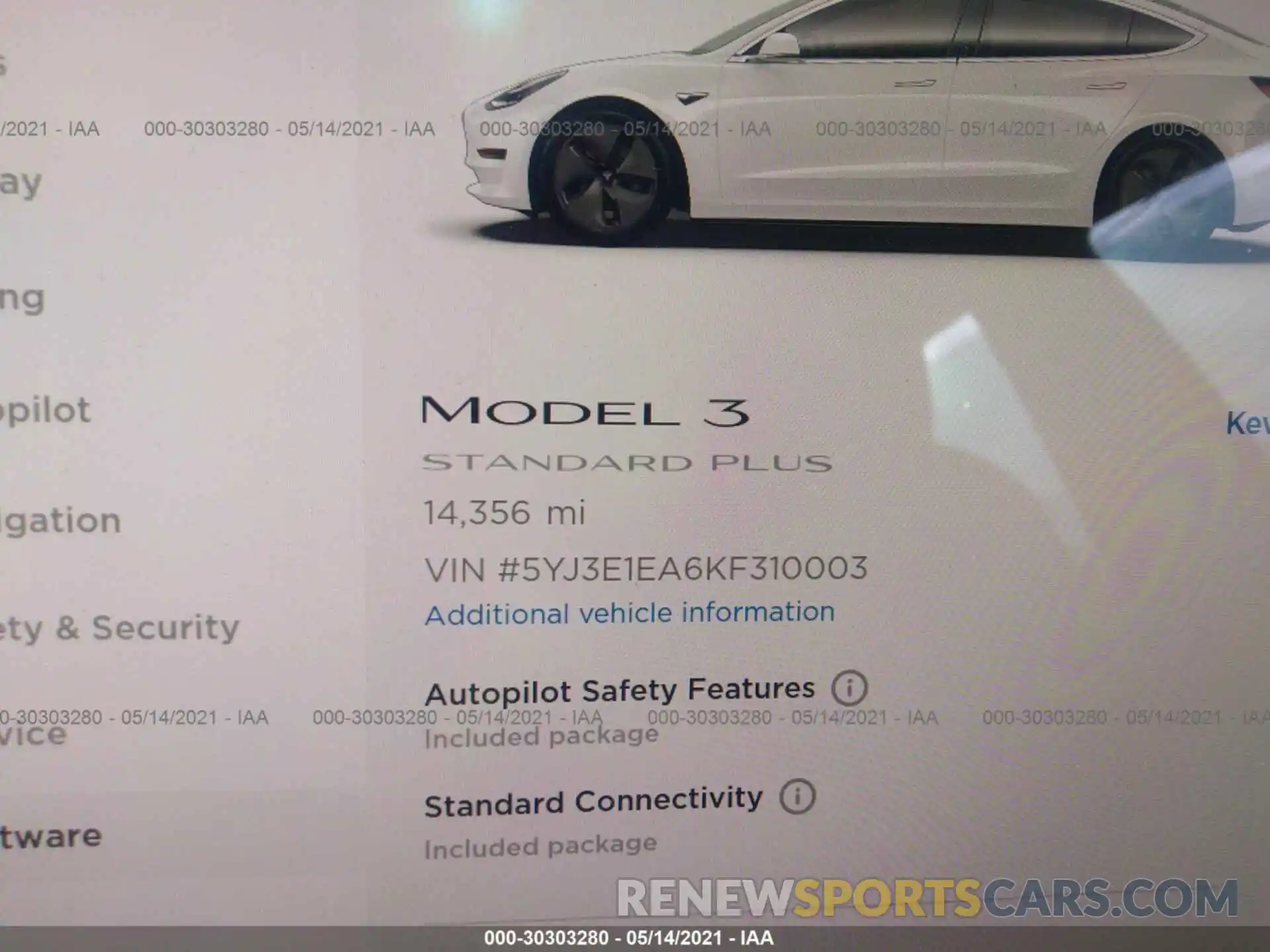 7 Photograph of a damaged car 5YJ3E1EA6KF310003 TESLA MODEL 3 2019