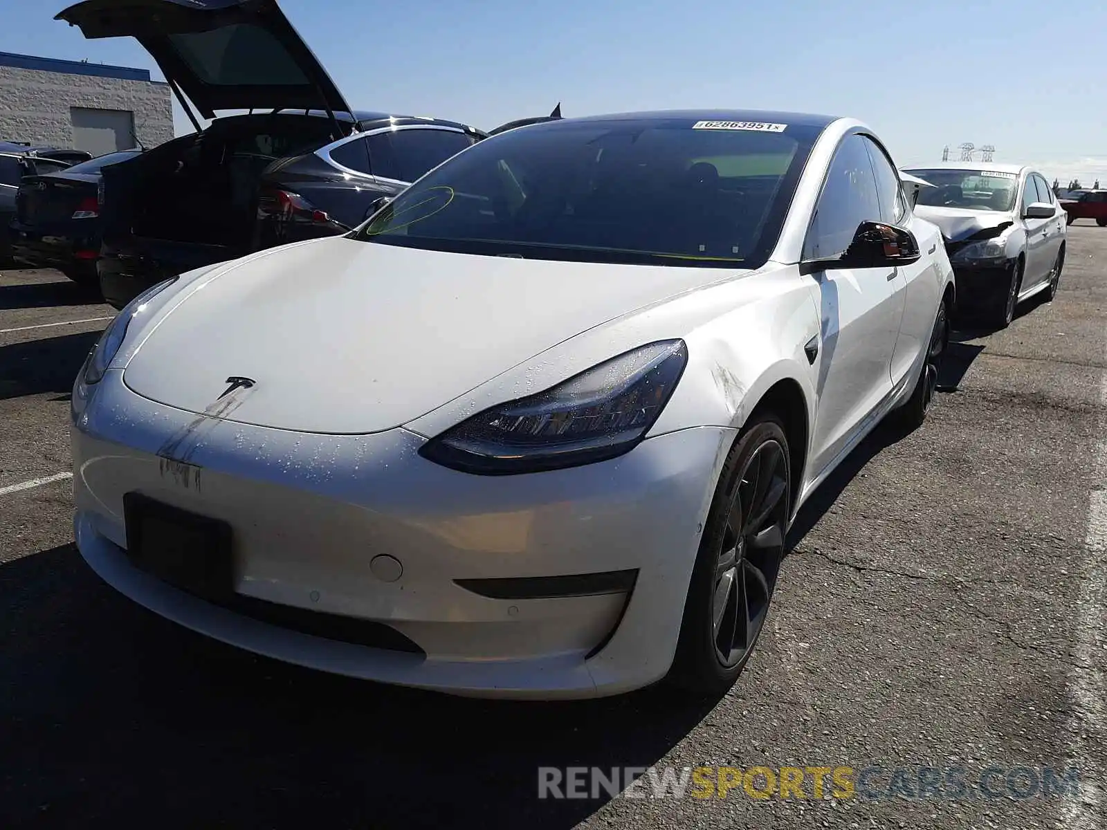 2 Photograph of a damaged car 5YJ3E1EA6KF311703 TESLA MODEL 3 2019