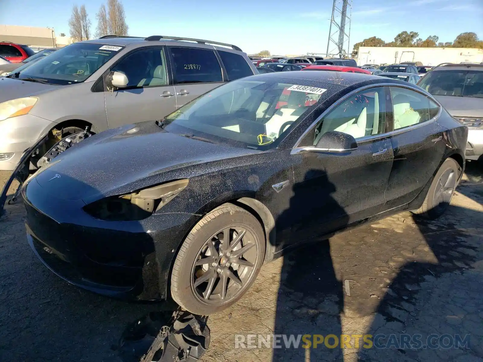 2 Photograph of a damaged car 5YJ3E1EA6KF311958 TESLA MODEL 3 2019