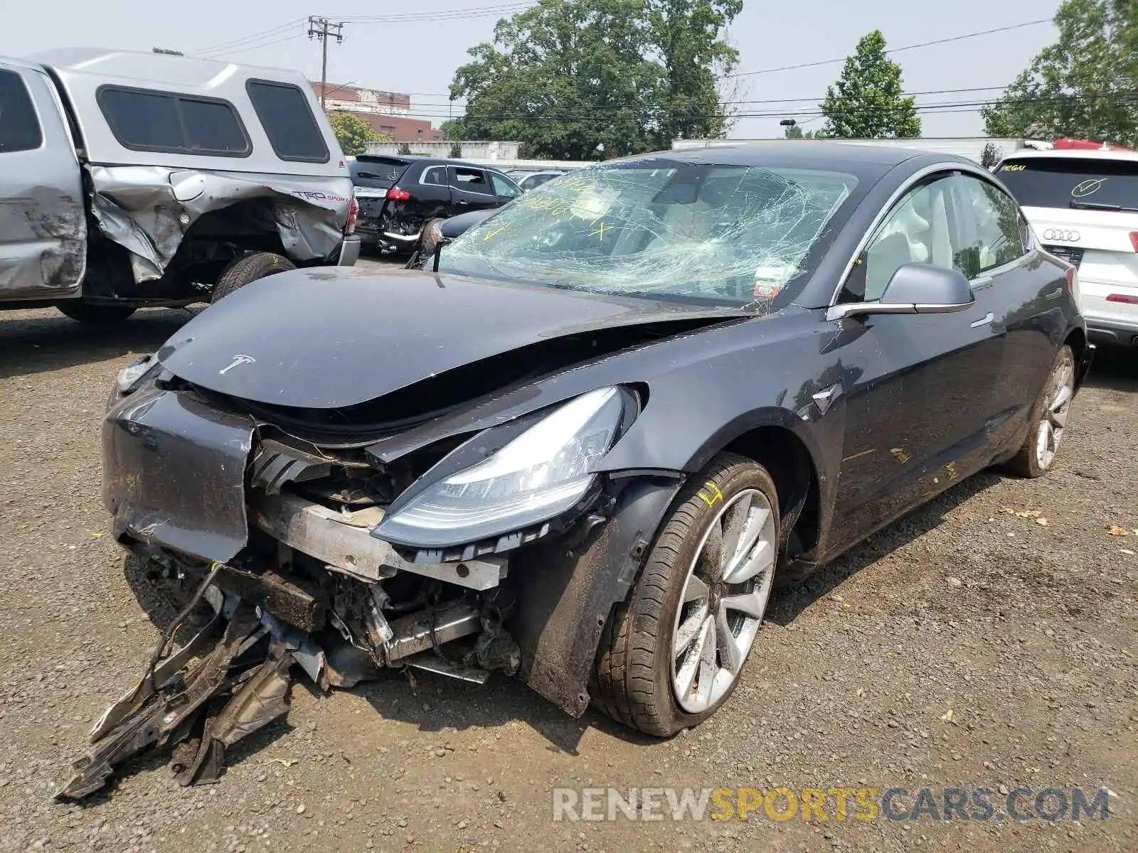 2 Photograph of a damaged car 5YJ3E1EA6KF312737 TESLA MODEL 3 2019