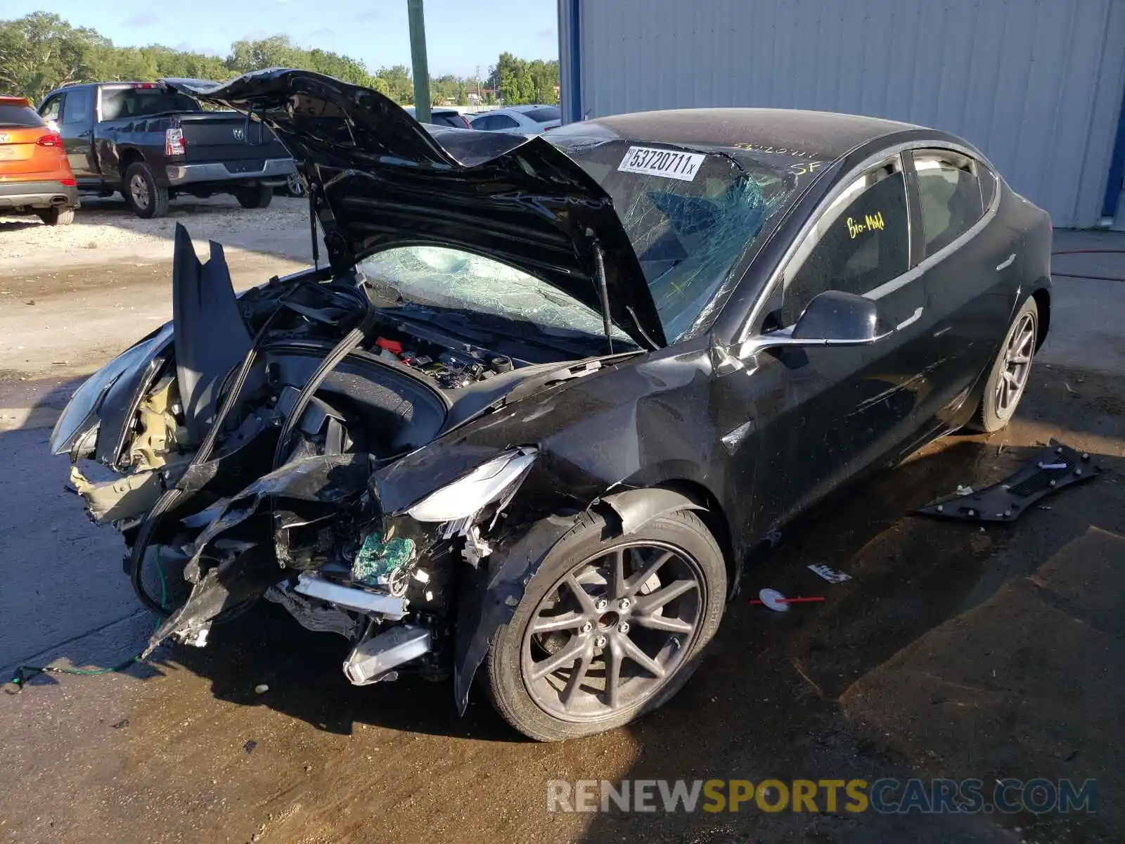 2 Photograph of a damaged car 5YJ3E1EA6KF313273 TESLA MODEL 3 2019