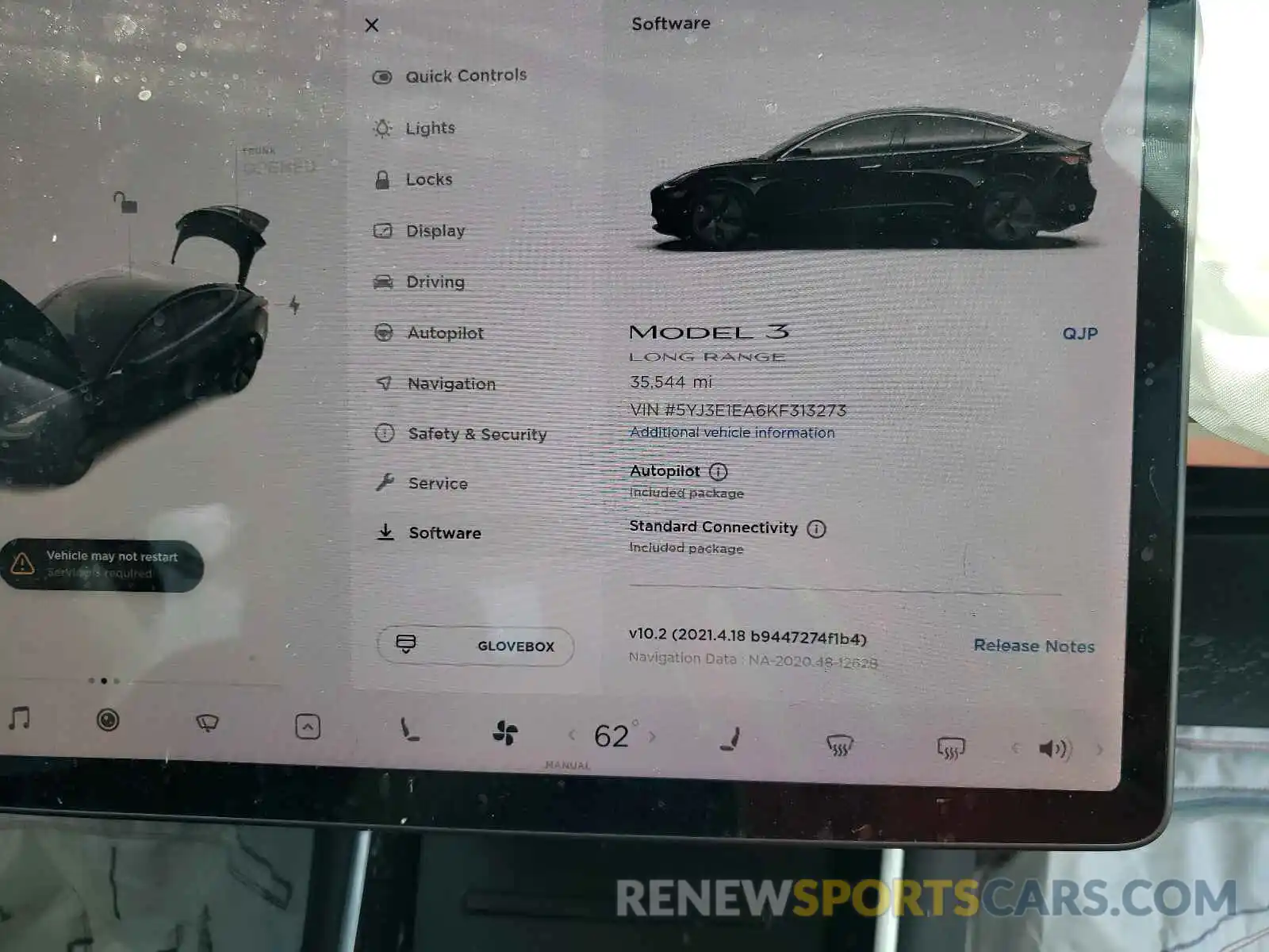 8 Photograph of a damaged car 5YJ3E1EA6KF313273 TESLA MODEL 3 2019